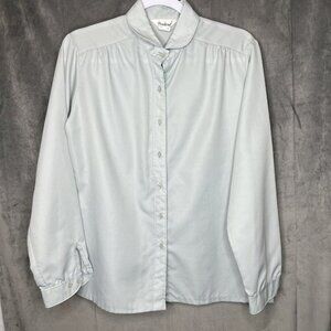 Vintage Gailord‎ Blouse 14 Secretary Dacron Polyester Long Sleeve Button Up
